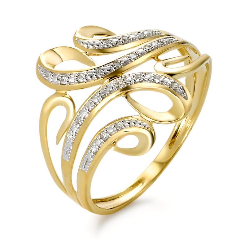 Fingerring 375/9 K Gelbgold Diamant -348580