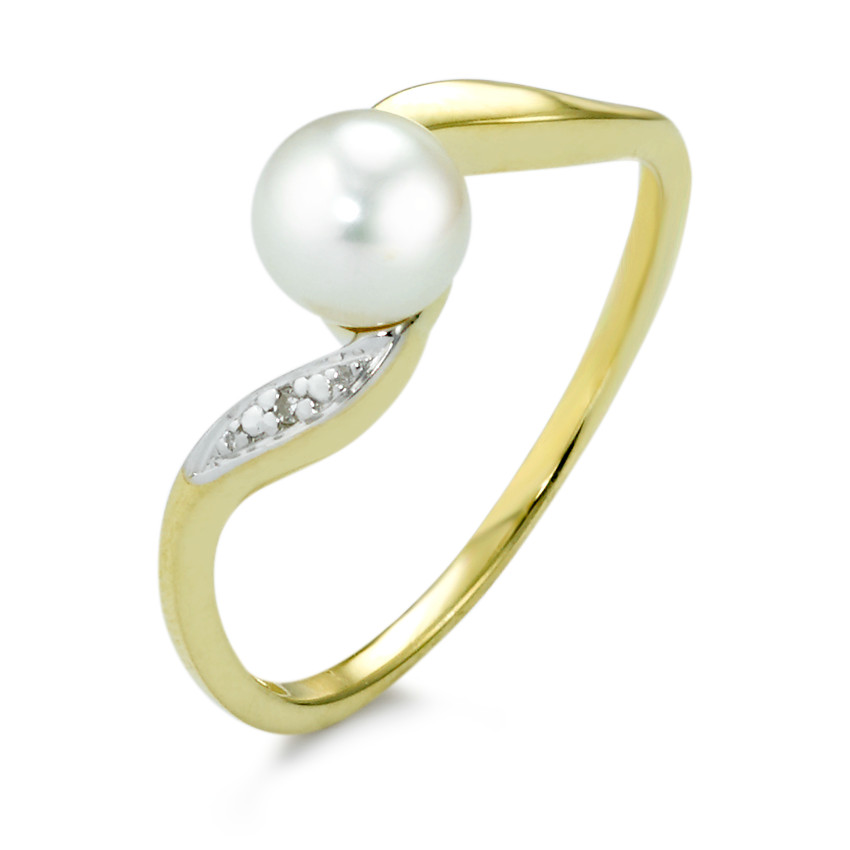 Ring 375 Perle Diamanten-348593