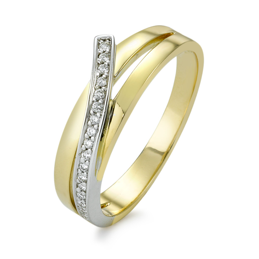 Ring bicolor 750 mit Diamanten 0.09ct w-si-348630