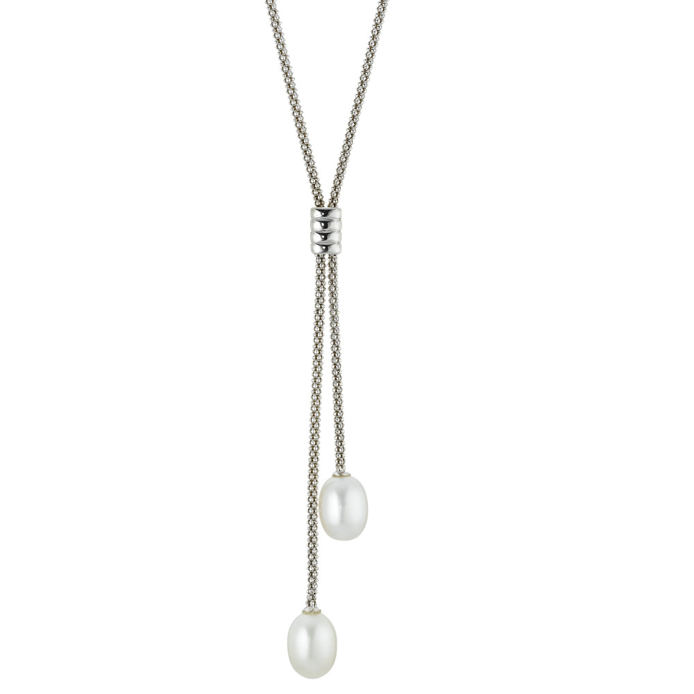 Collier  Kette Silber mit Perlen, 45 cm-352415