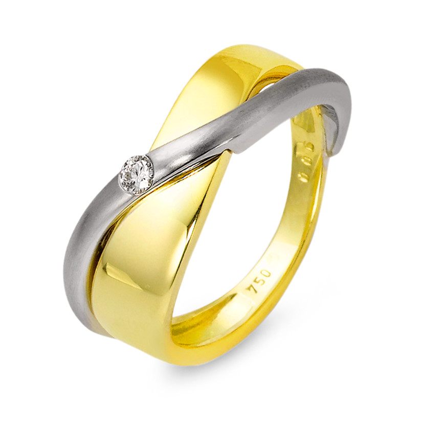 Fingerring 750/18 K Gelbgold Diamant 0.06 ct-512031