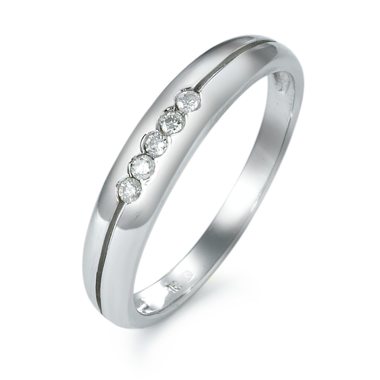 Fingerring 750/18 K Weissgold Diamant 0.10 ct-515215
