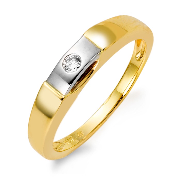 Fingerring 750/18 K Gelbgold Diamant 0.06 ct-515230