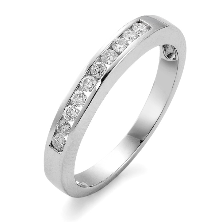 Memory Ring 750/18 K Weissgold Diamant 0.23 ct, 10 Steine, w-pi1-540261