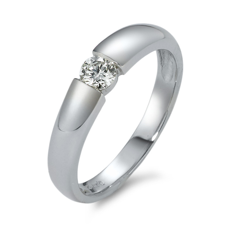 Solitär Ring 750/18 K Weissgold Diamant 0.20 ct, vsi Ø3.5 mm-540456