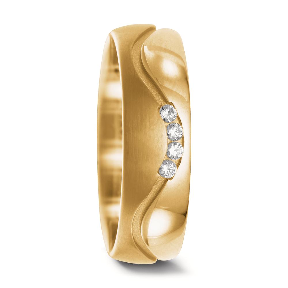 Partnerring 750/18 K Gelbgold Diamant 0.08 ct, 4 Steine, w-si-545200