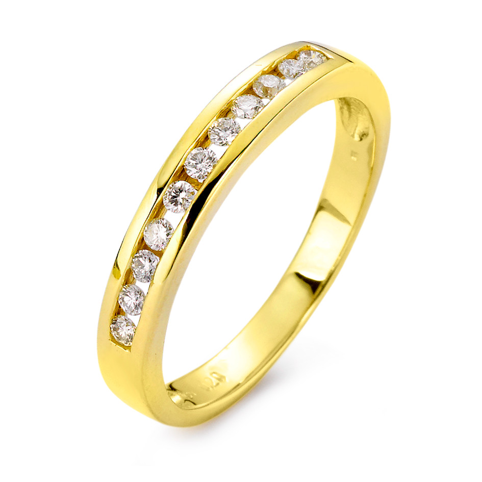 Memory Ring 750/18 K Gelbgold Diamant weiss, 0.20 ct, 11 Steine, si-549973