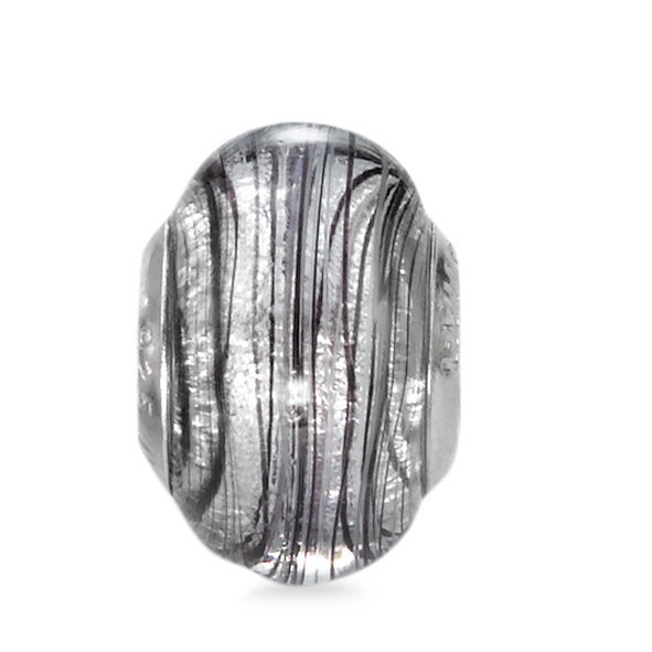 Beads Silber Muranoglas rhodiniert Ø14 mm-552960