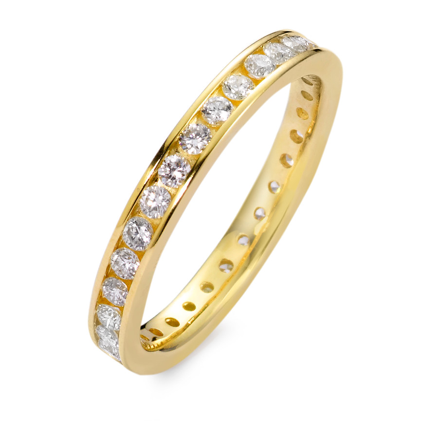 Memory Ring 750/18 K Gelbgold Diamant weiss, 0.65 ct, 34 Steine, Brillantschliff, w-si-558212