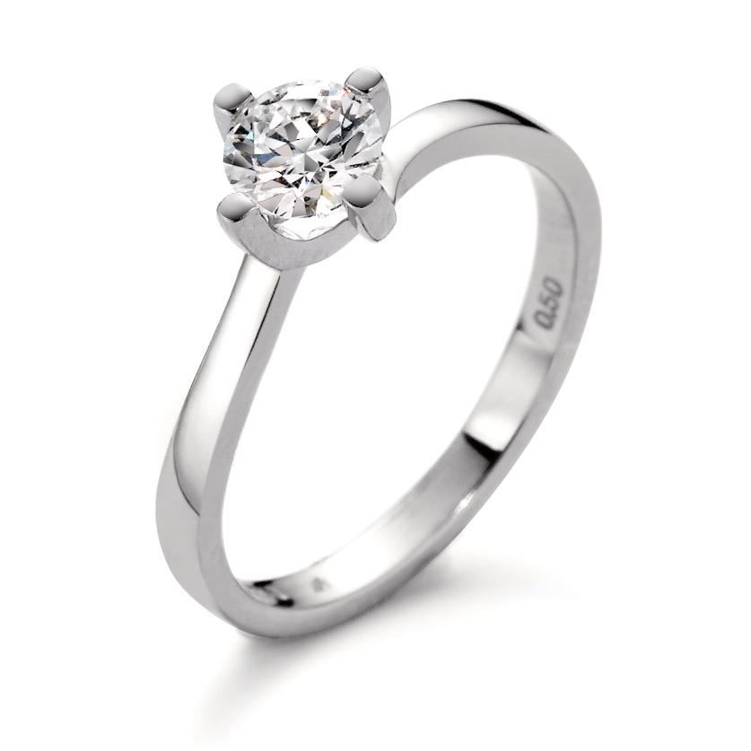 Solitär Ring 750/18 K Weissgold Diamant weiss, 0.25 ct, Brillantschliff, w-si-558224