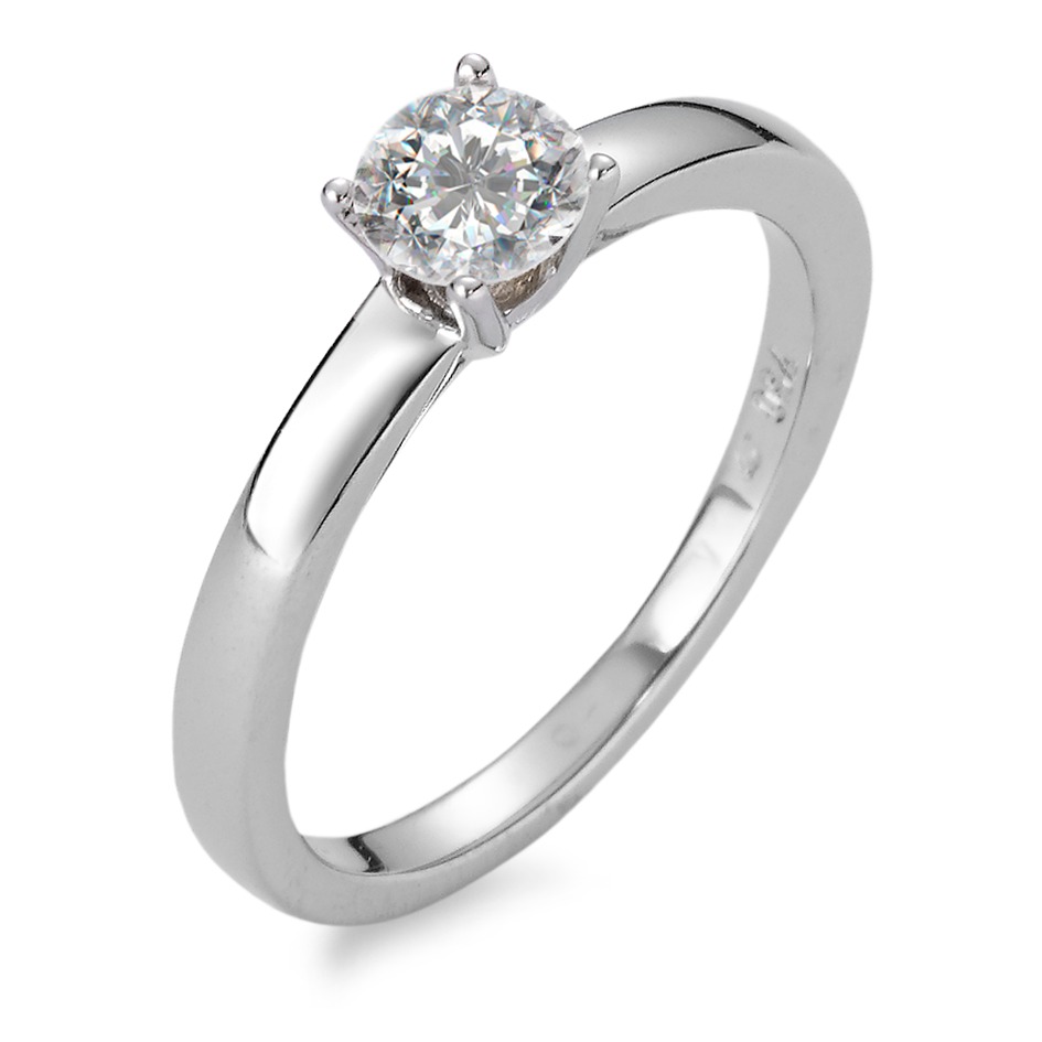 Solitär Ring 750/18 K Weissgold Diamant weiss, 0.50 ct, Brillantschliff, w-si, IGI-558297