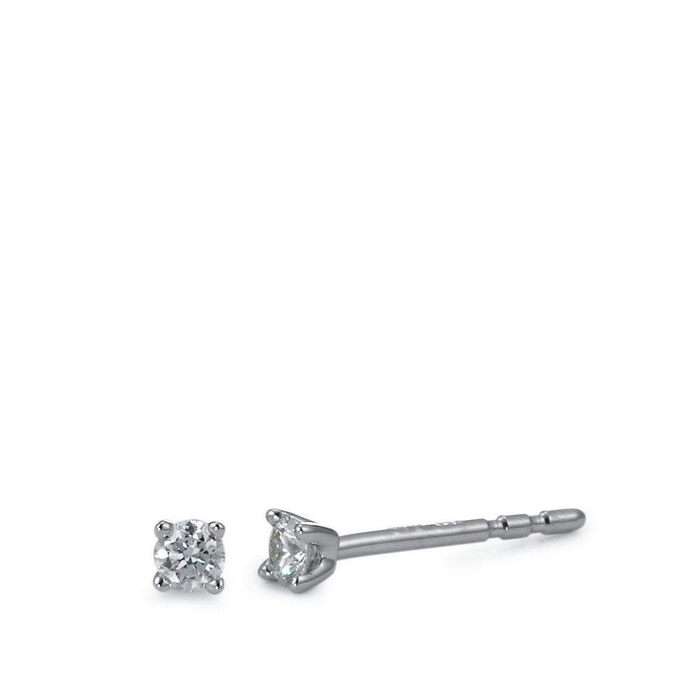 Ohrstecker 750/18 K Weissgold Diamant weiss, 0.10 ct, 2 Steine, Brillantschliff, w-si-558310