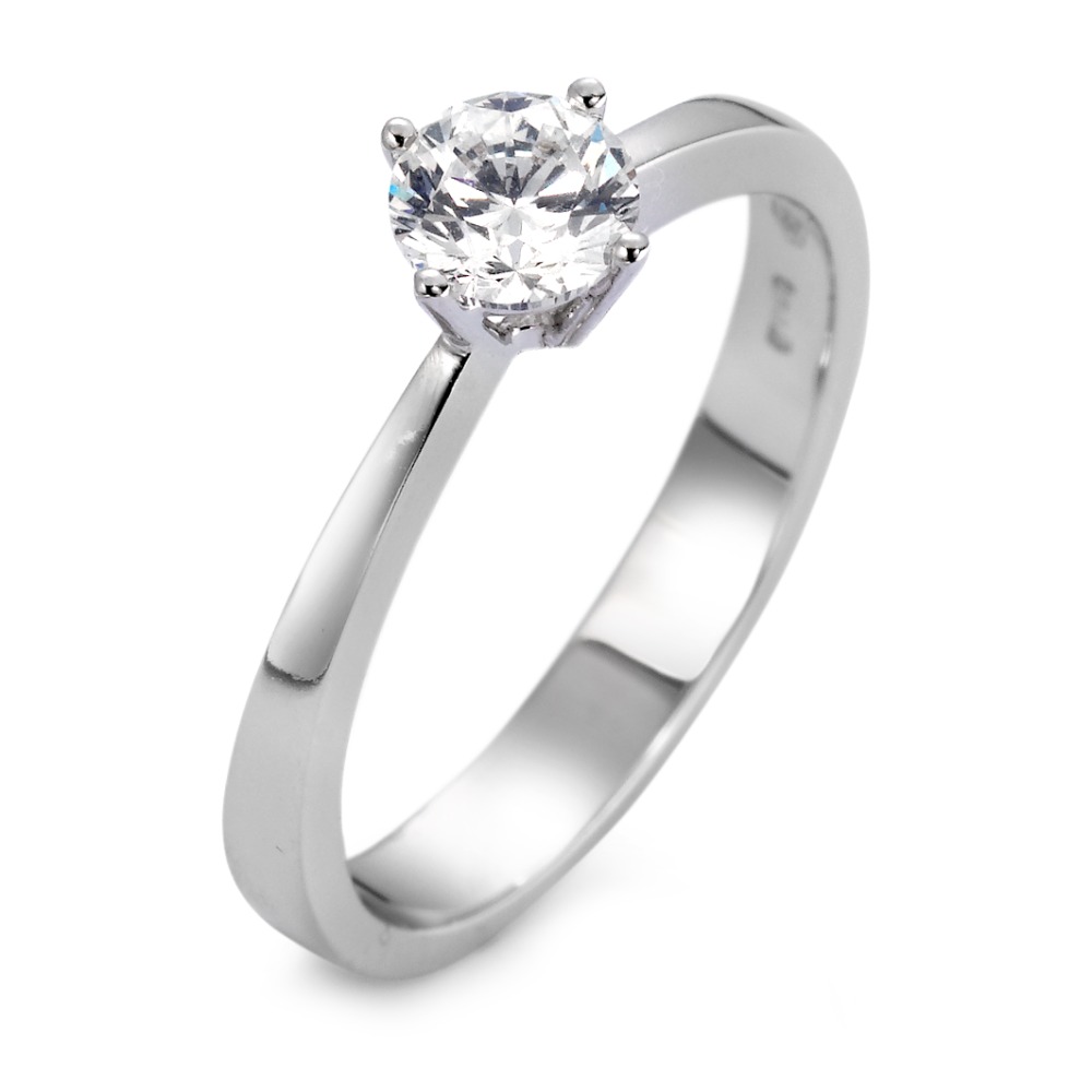 Solitär Ring 750/18 K Weissgold Diamant weiss, 0.50 ct, vsi rhodiniert-560534