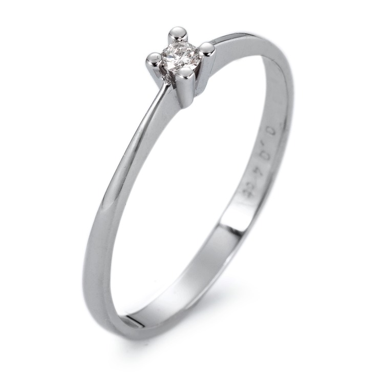Solitär Ring 750/18 K Weissgold Diamant weiss, 0.04 ct, si rhodiniert-560535