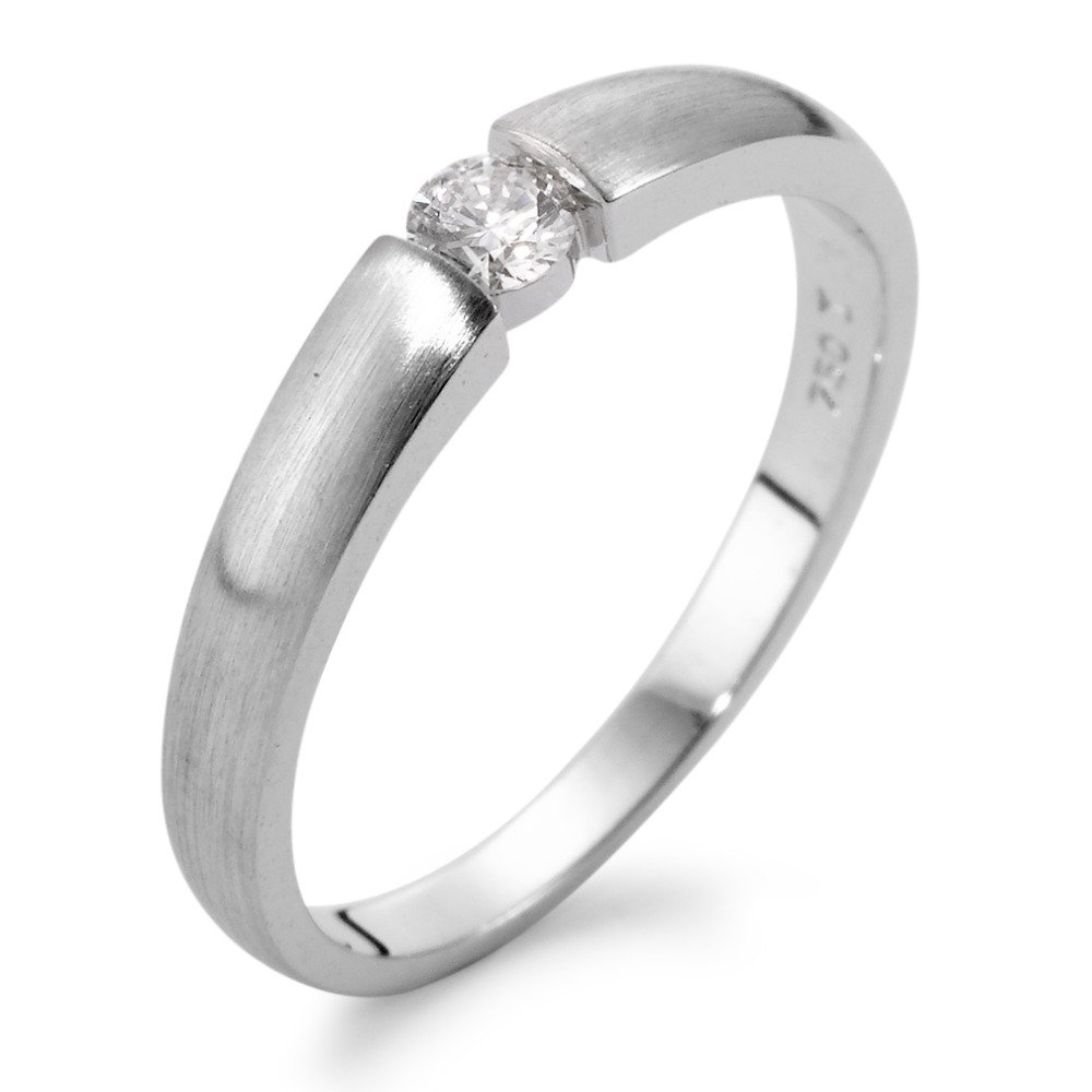 Solitär Ring 750/18 K Weissgold Diamant 0.15 ct, w-si-563004