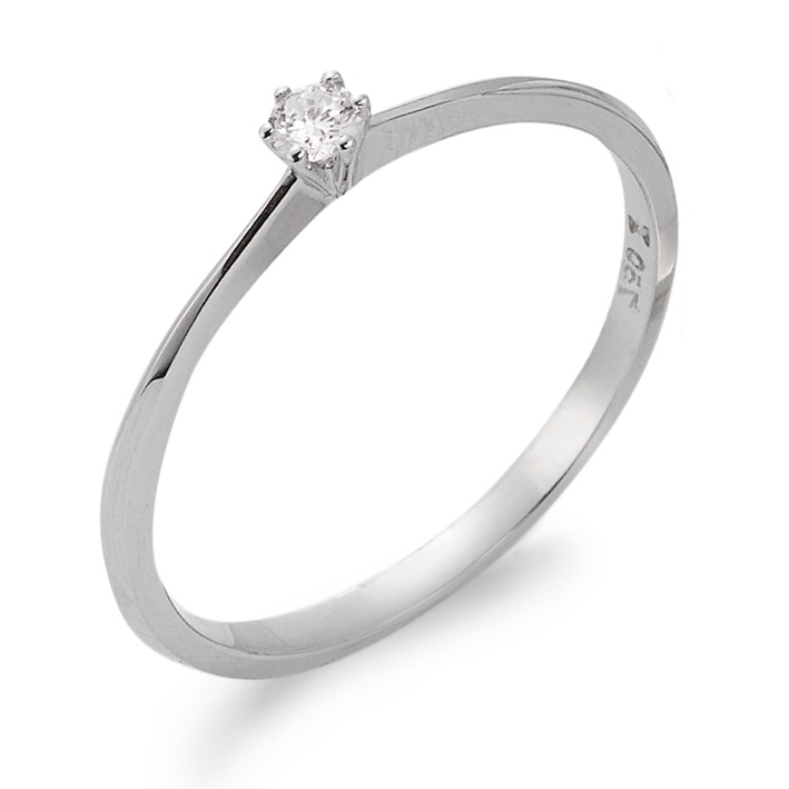 Solitär Ring 750/18 K Weissgold Diamant 0.05 ct, w-si-563015