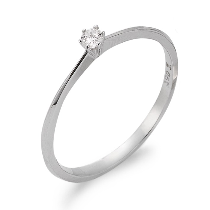 Solitär Ring 750/18 K Weissgold Diamant 0.07 ct, w-si-563017