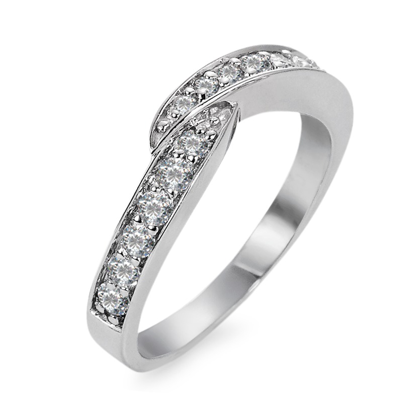 Fingerring 750/18 K Weissgold Diamant 0.415 ct, 15 Steine, w-si-563312