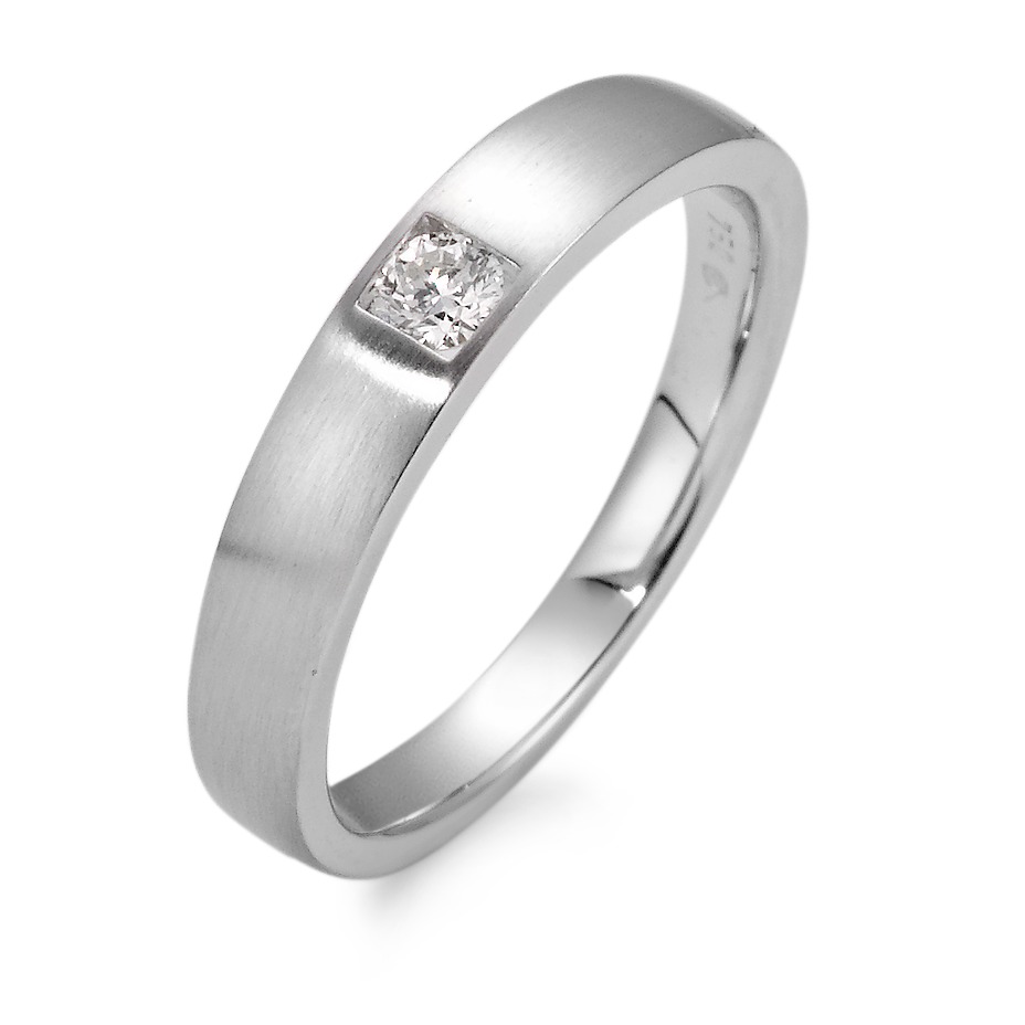 Solitär Ring 750/18 K Weissgold Diamant weiss, 0.11 ct, Brillantschliff, w-si-565927