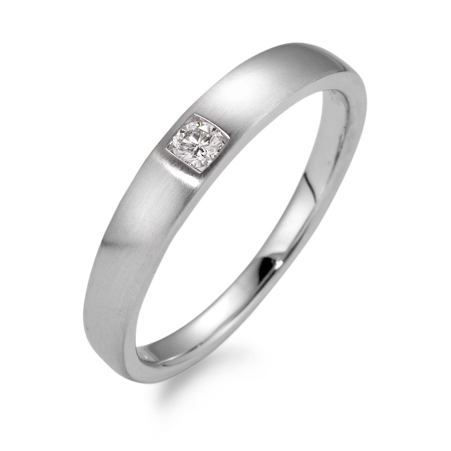 Solitär Ring 750/18 K Weissgold Diamant weiss, 0.07 ct, Brillantschliff, w-si-565928