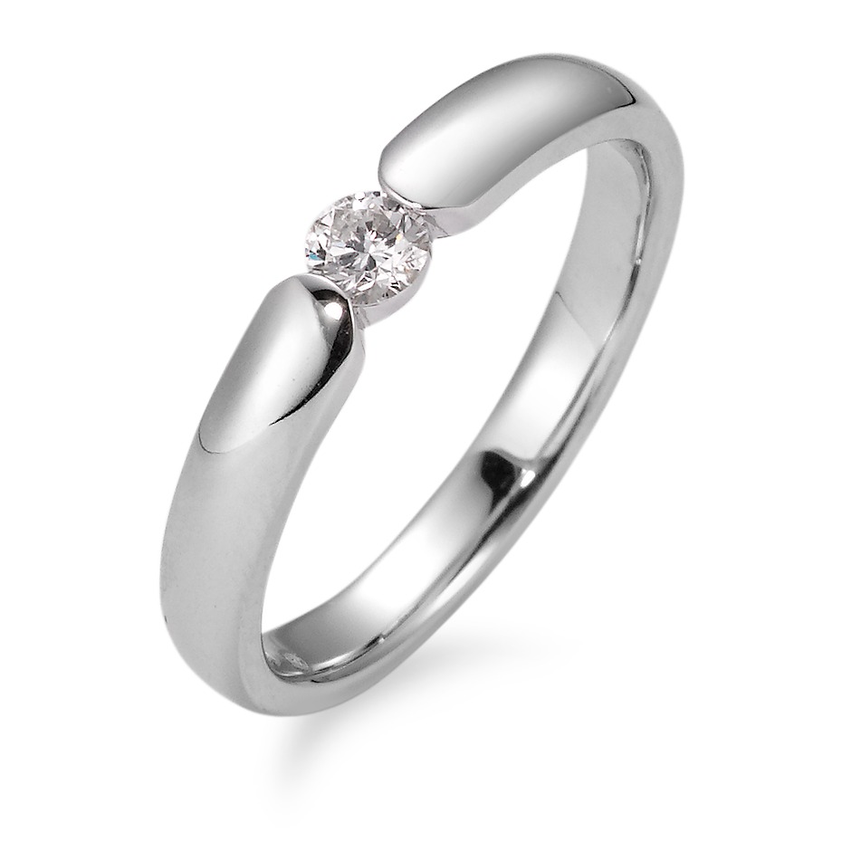 Solitär Ring 750/18 K Weissgold Diamant weiss, 0.17 ct, Brillantschliff, w-si-565929