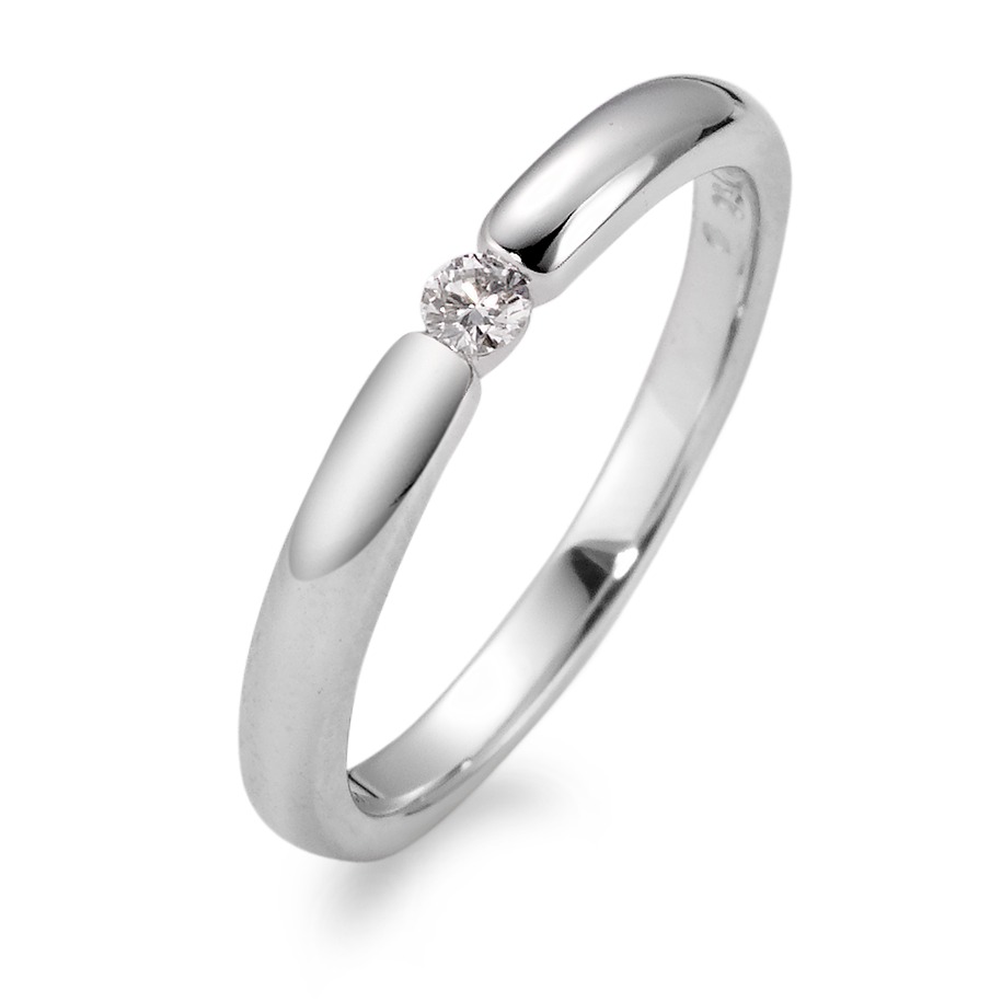 Solitär Ring 750/18 K Weissgold Diamant weiss, 0.06 ct, Brillantschliff, w-si-565947