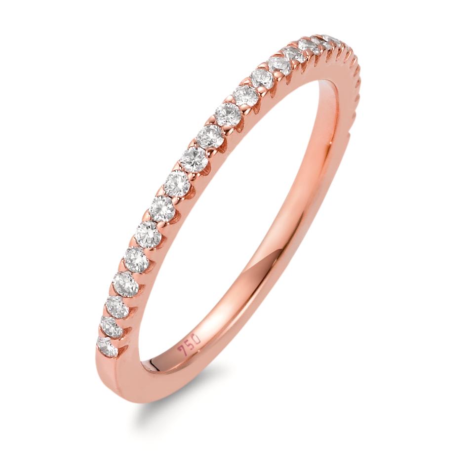 Memory Ring 750/18 K Rosegold Diamant weiss, 0.25 ct, 25 Steine, Brillantschliff, w-si-565955