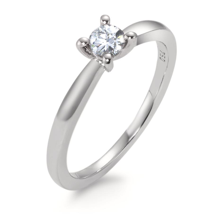 Solitär Ring 750/18 K Weissgold Diamant weiss, 0.25 ct, Brillantschliff, w-si-566059
