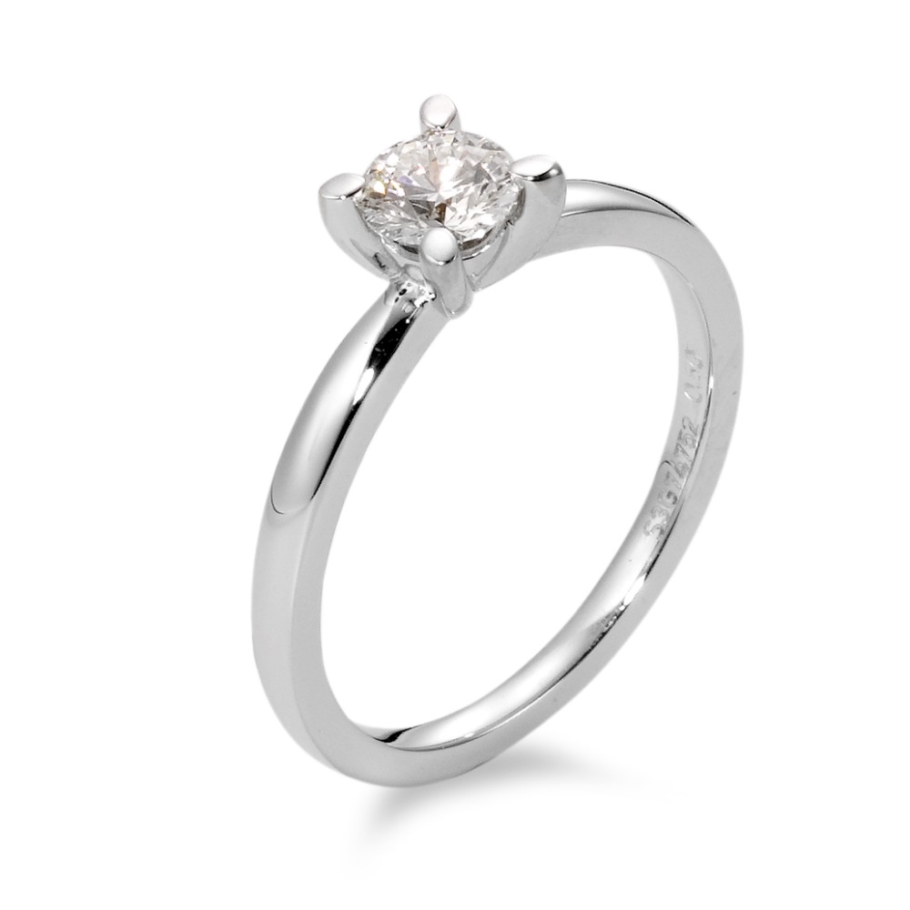 Solitär Ring 750/18 K Weissgold Diamant weiss, 0.50 ct, Brillantschliff, si, GIA Ø6 mm-566060