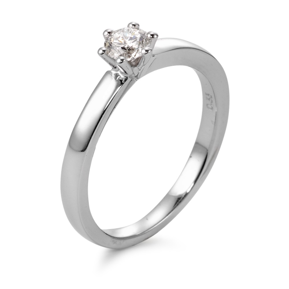 Solitär Ring 750/18 K Weissgold Diamant weiss, 0.33 ct, Brillantschliff, w-si-566106