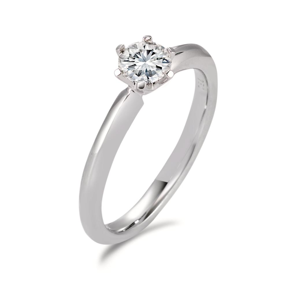 Solitär Ring 750/18 K Weissgold Diamant weiss, 0.50 ct, Brillantschliff, si, GIA Ø5.5 mm-566153