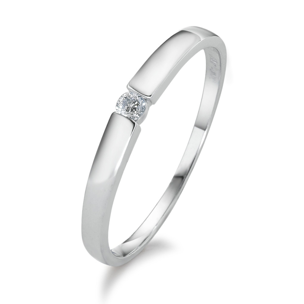 Solitär Ring 750/18 K Weissgold Diamant 0.05 ct, w-si-570160