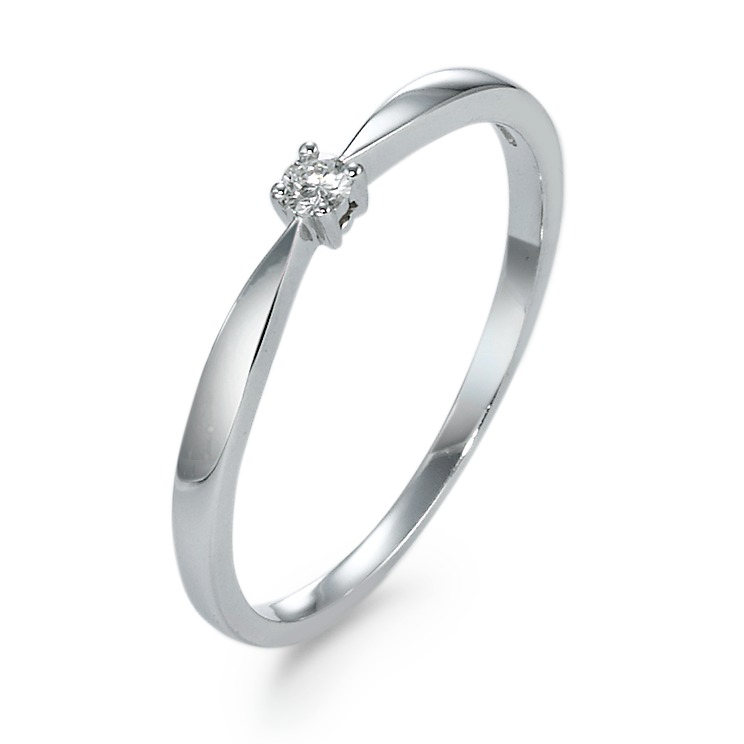 Solitär Ring 750/18 K Weissgold Diamant 0.05 ct, w-si-570870