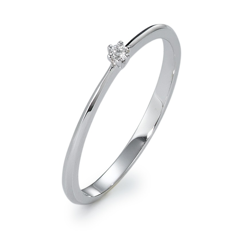 Solitär Ring 750/18 K Weissgold Diamant 0.03 ct, w-si-570876