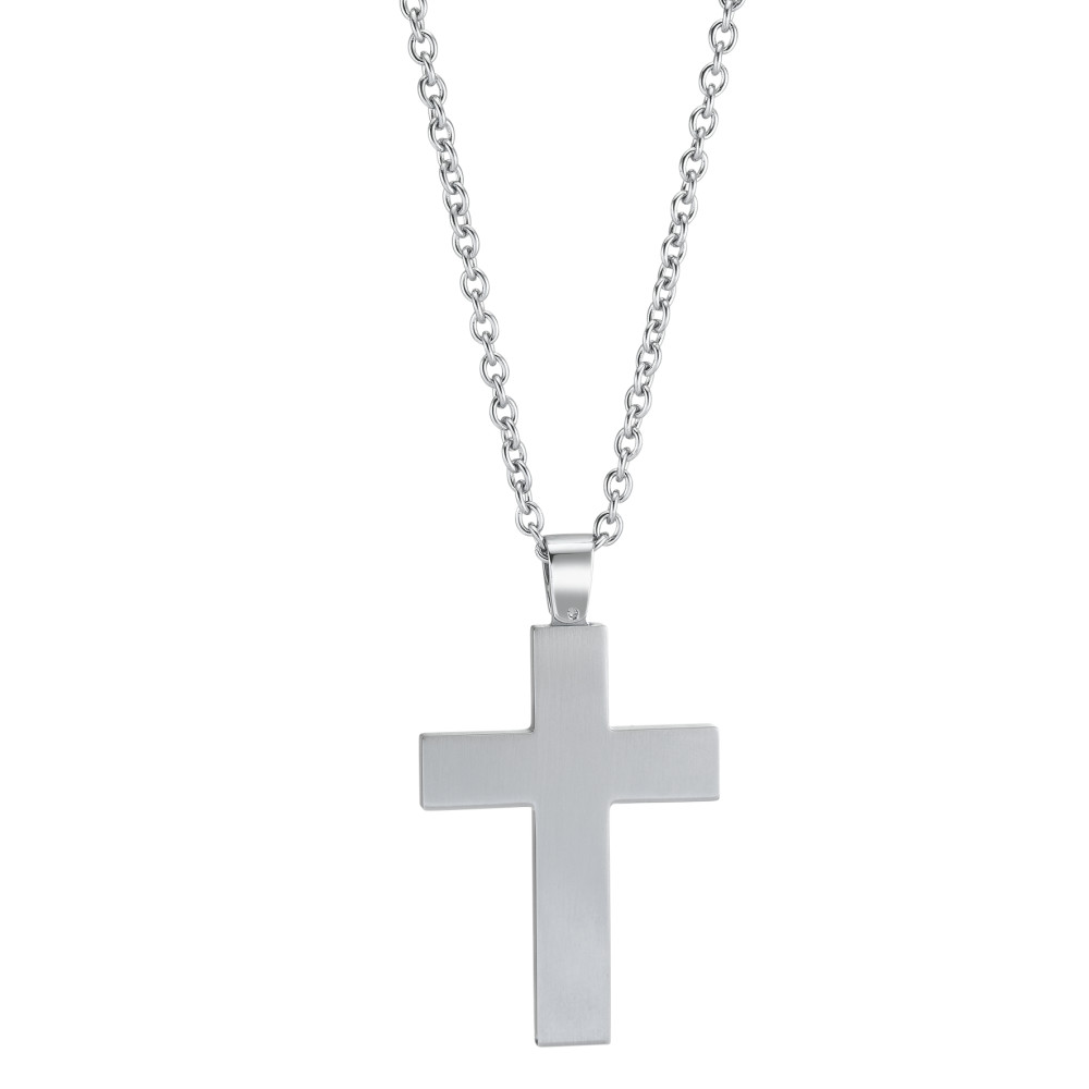 Halskette mit Anhänger Edelstahl Kreuz 55 cm-571448