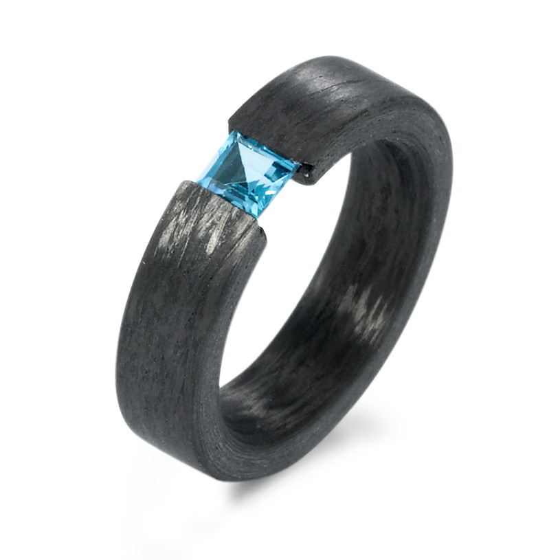 Fingerring Carbon Topas blau-573098
