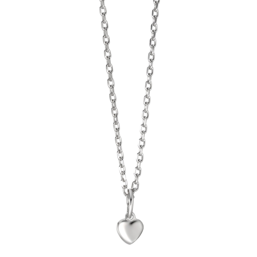 Halskette mit Anhänger Silber rhodiniert Herz 38-40 cm verstellbar Ø5 mm-582226