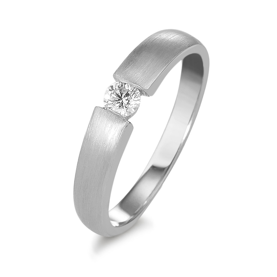 Solitär Ring 750/18 K Weissgold Diamant 0.10 ct, w-si-584209