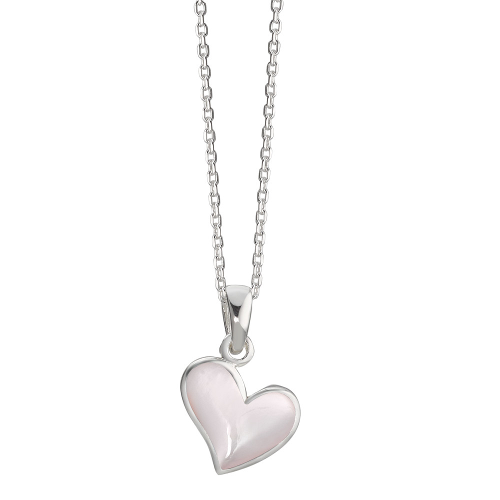 Herzkette aus Silber mit rosa Perlmutt 38-40 cm verstellbar-585121