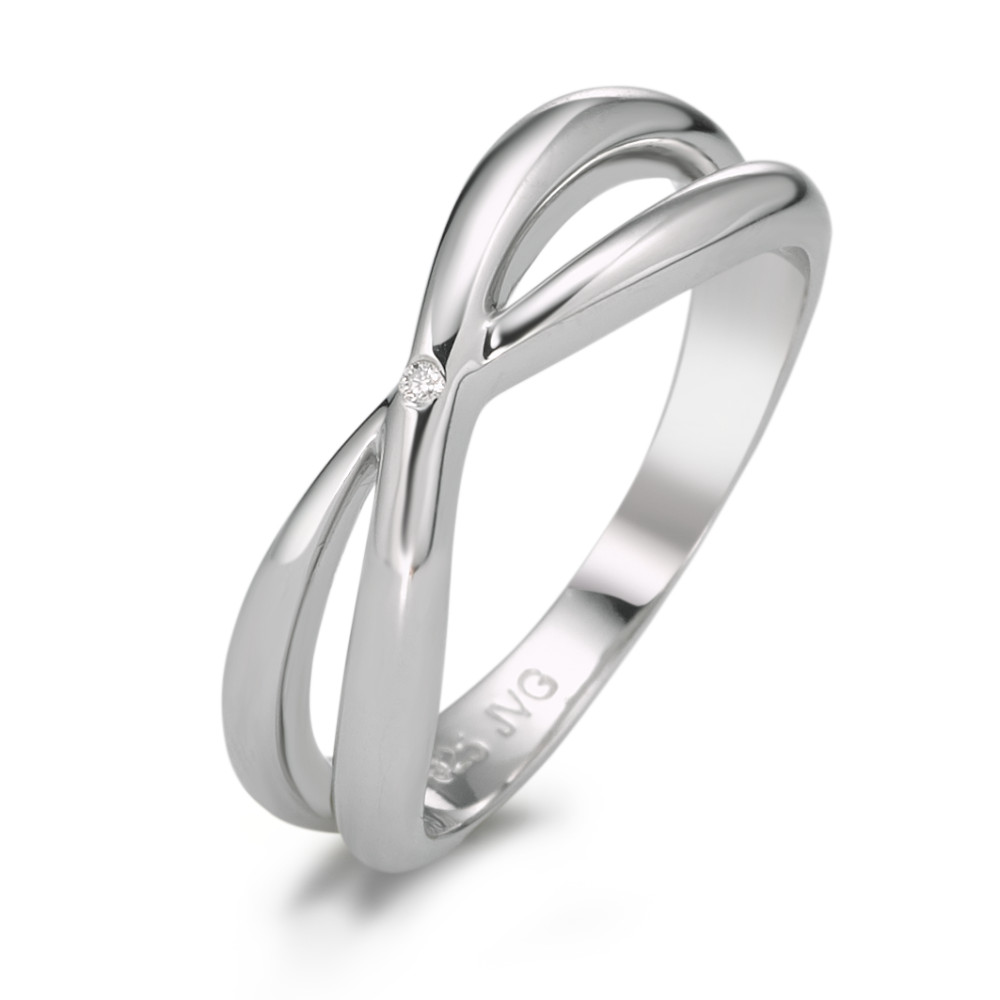 Fingerring Silber Diamant 0.006 ct, tc-si rhodiniert Infinity-585649