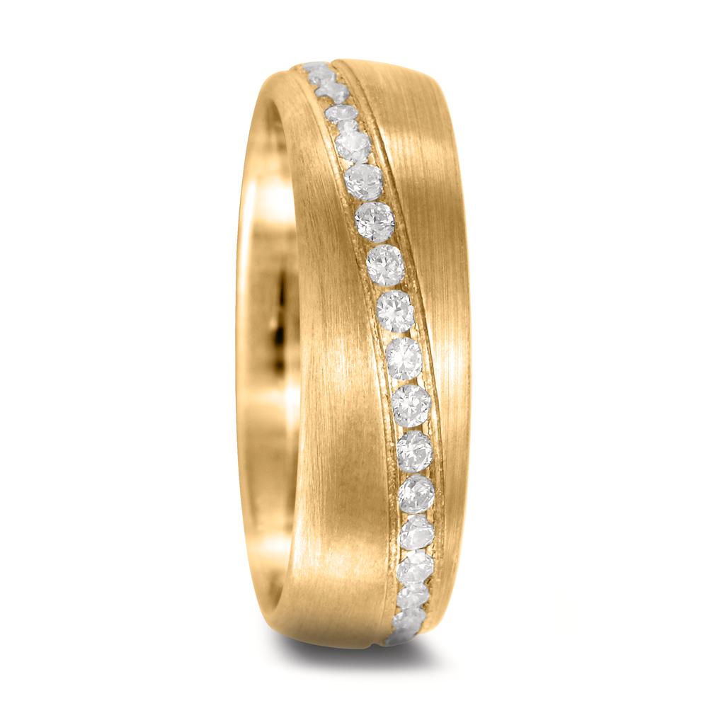 Partnerring 750/18 K Gelbgold Diamant 0.34 ct, 51 Steine, w-si-588045