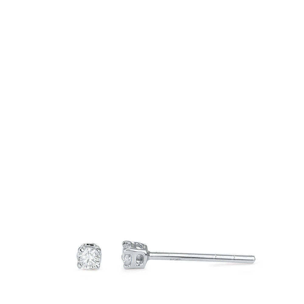Ohrstecker 750/18 K Weissgold Diamant weiss, 0.10 ct, 2 Steine, Brillantschliff, w-si Ø2.5 mm-588775