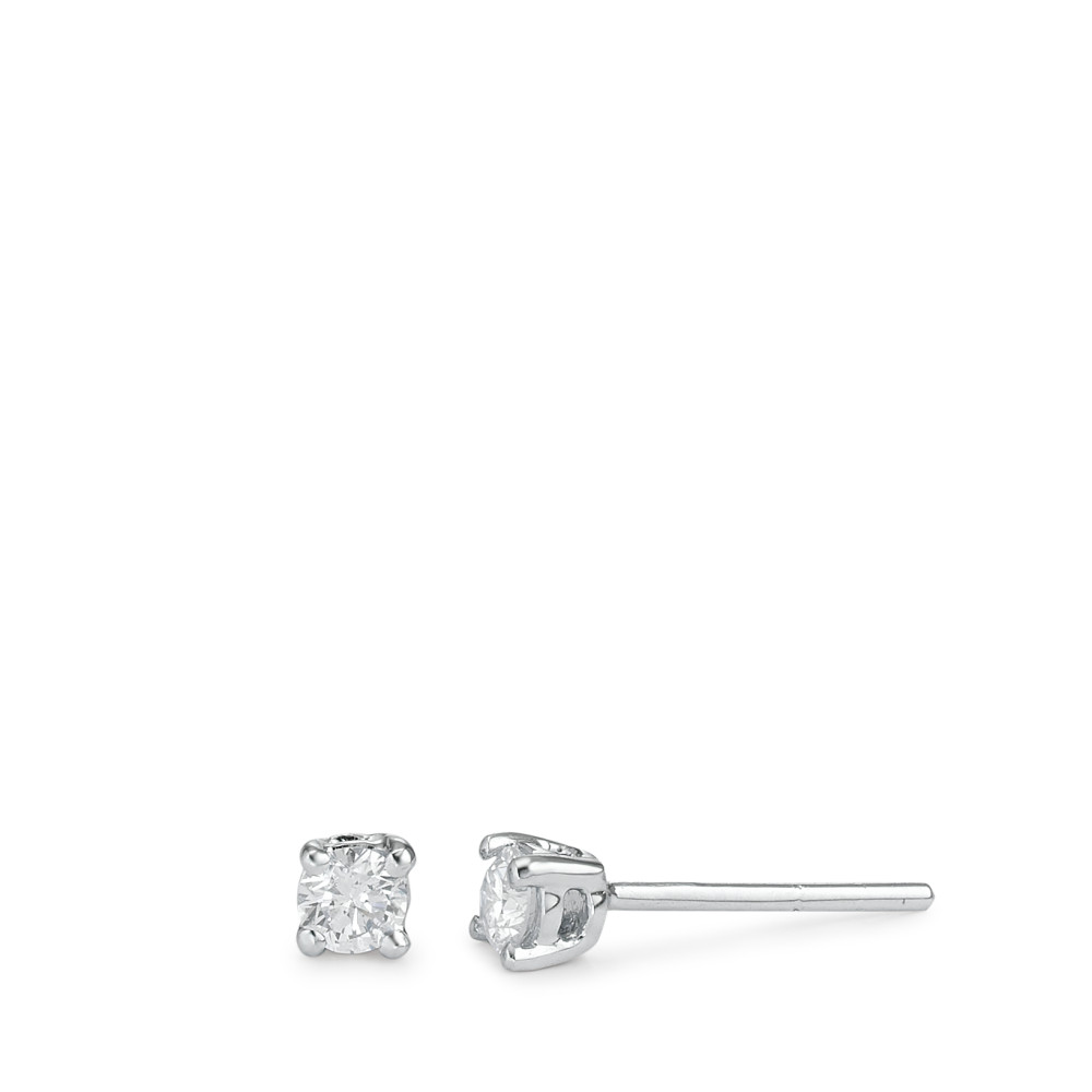 Ohrstecker 750/18 K Weissgold Diamant weiss, 0.25 ct, 2 Steine, Brillantschliff, w-si Ø3.5 mm-588776