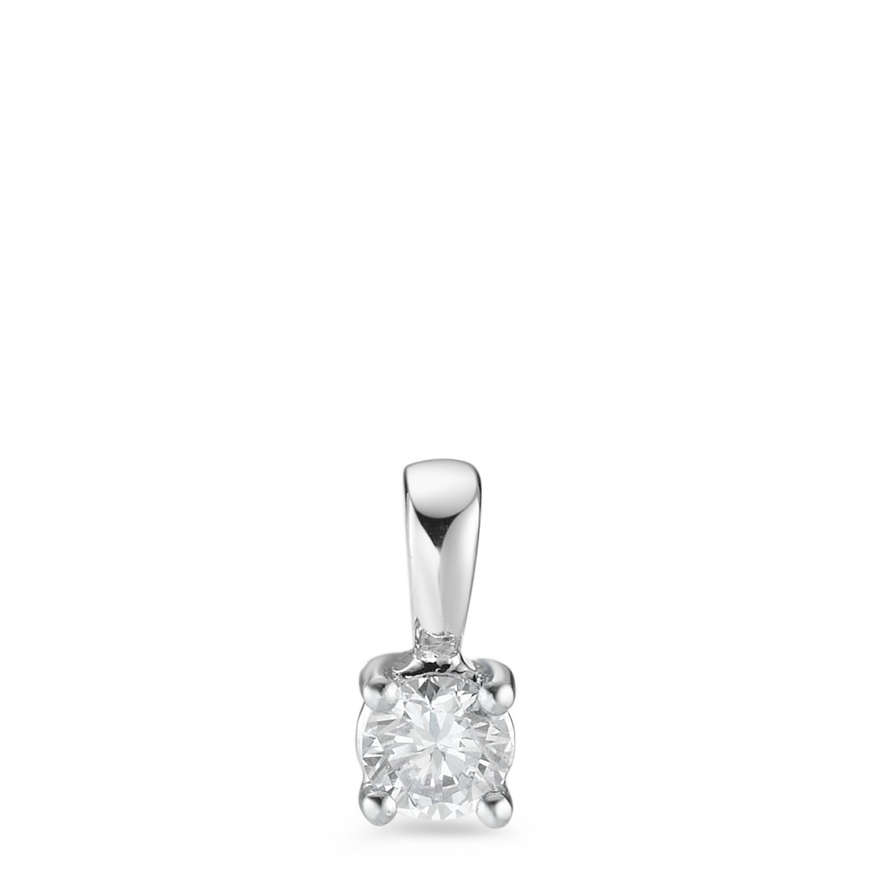 Anhänger 750/18 K Weissgold Diamant weiss, 0.25 ct, Brillantschliff, w-si Ø4 mm-588778