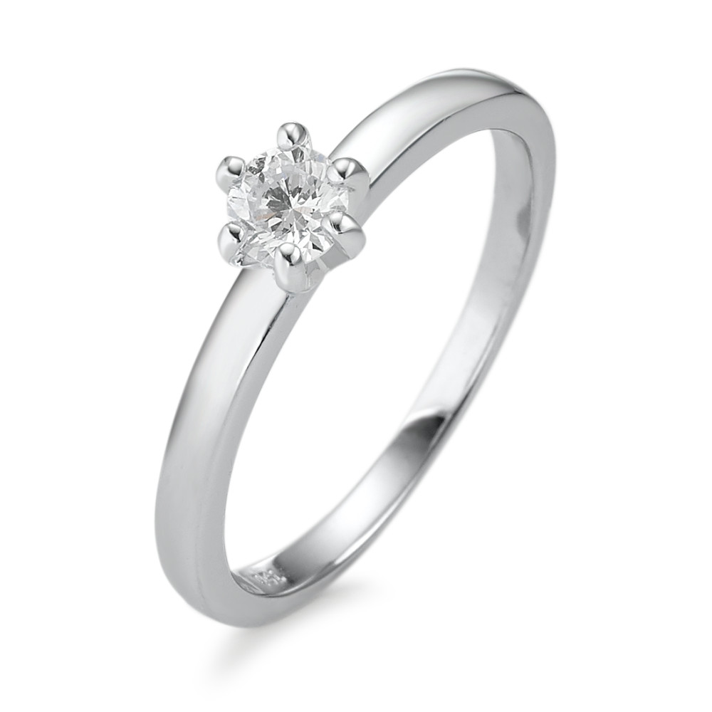 Solitär Ring 750/18 K Weissgold Diamant weiss, 0.25 ct, Brillantschliff, w-si-588780