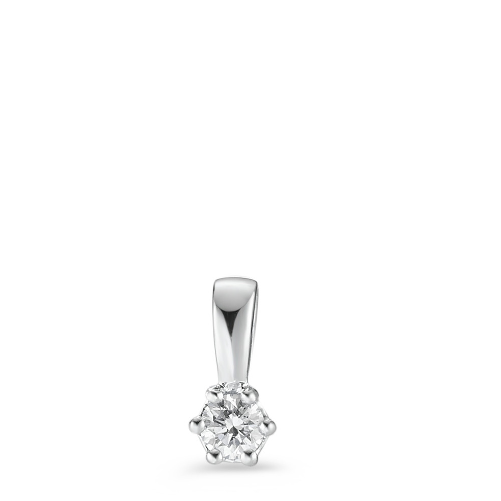 Anhänger 750/18 K Weissgold Diamant weiss, 0.10 ct, Brillantschliff, w-si Ø4 mm-588783