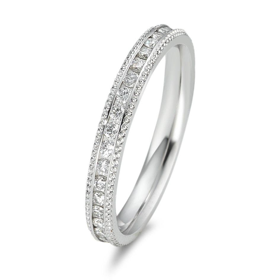 Memory Ring 750/18 K Weissgold Diamant 0.532 ct, 38 Steine, w-si-589862