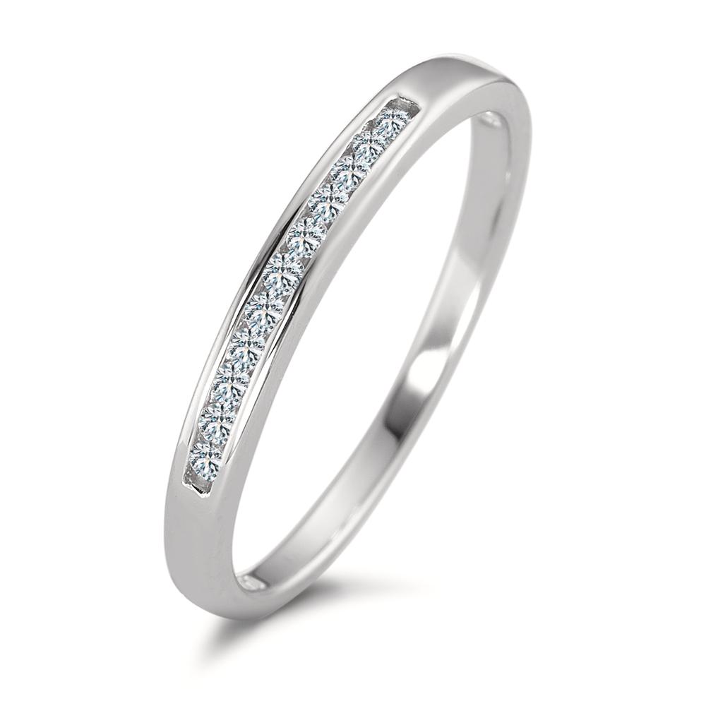 Memory Ring 750/18 K Weissgold Diamant 0.11 ct, 11 Steine, w-si-590784