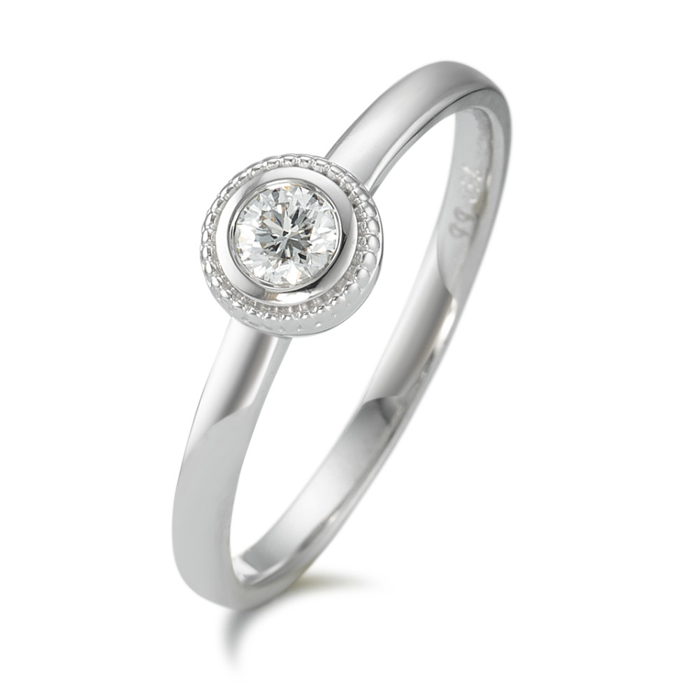 Fingerring 750/18 K Weissgold Diamant 0.15 ct, w-si-590868
