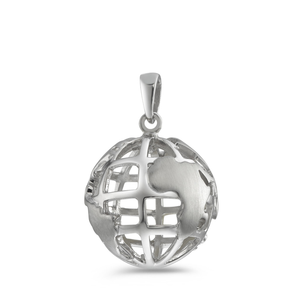Große Kugel Silber 925 mit Klang Silberanhänger rhodiniert Anhänger  Discokugel